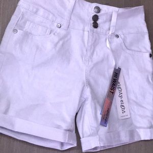 White high waisted shorts